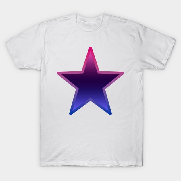 Bi+ Star (Omni Flag with Bi Flag outline) T-Shirt by opalaricious